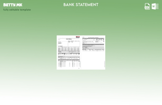 Шаблон за страници за Word со извод од банкарска сметка во Индија во модерен сти